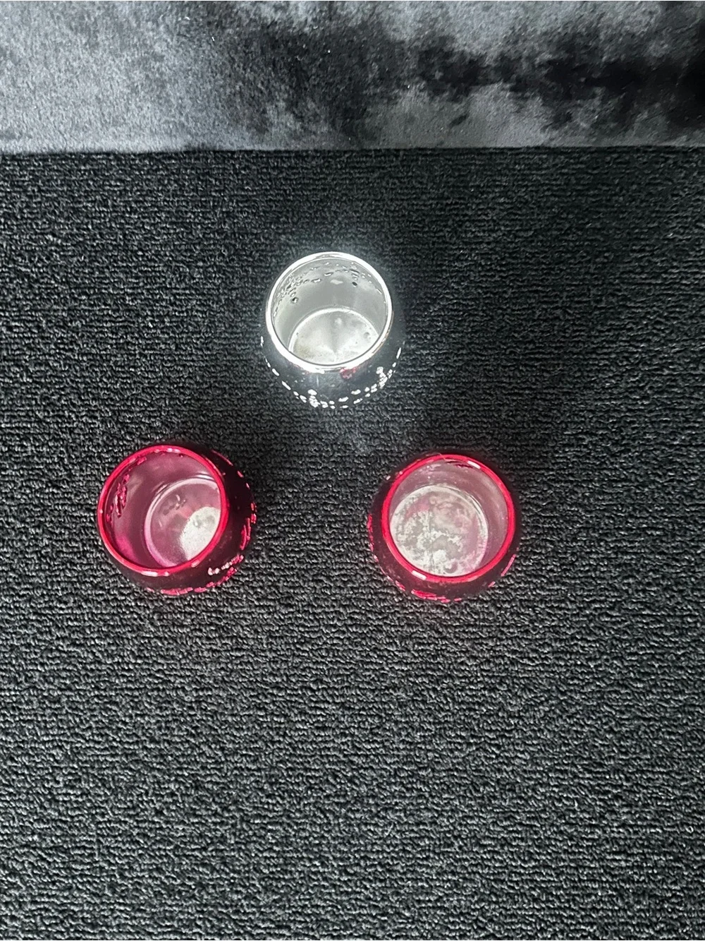Red & Silver Candle Holders